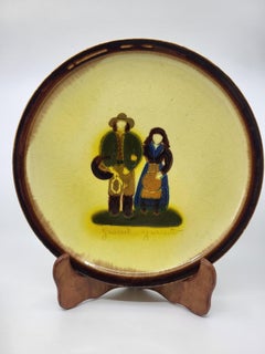 Service à dessert Atelier Cerenne Vallauris "Santons Provençaux" French Riviera