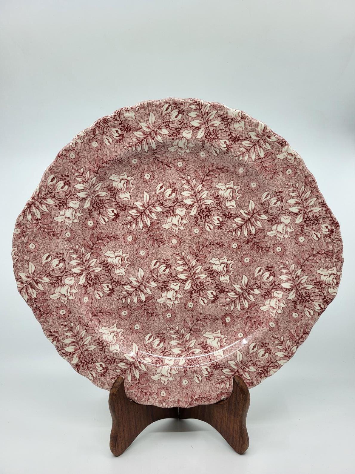 Service assiettes Grindley of Stoke Royal Tudor Velvet en faïence Rose England en vente 3