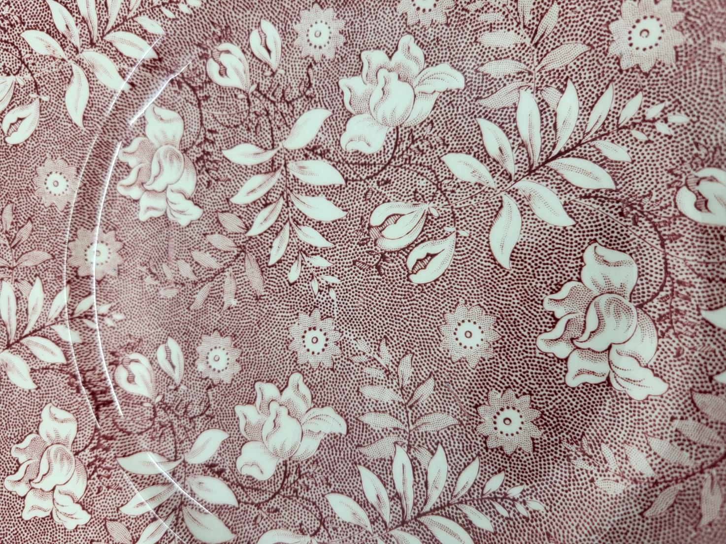 Anglais Service assiettes Grindley of Stoke Royal Tudor Velvet en faïence Rose England en vente