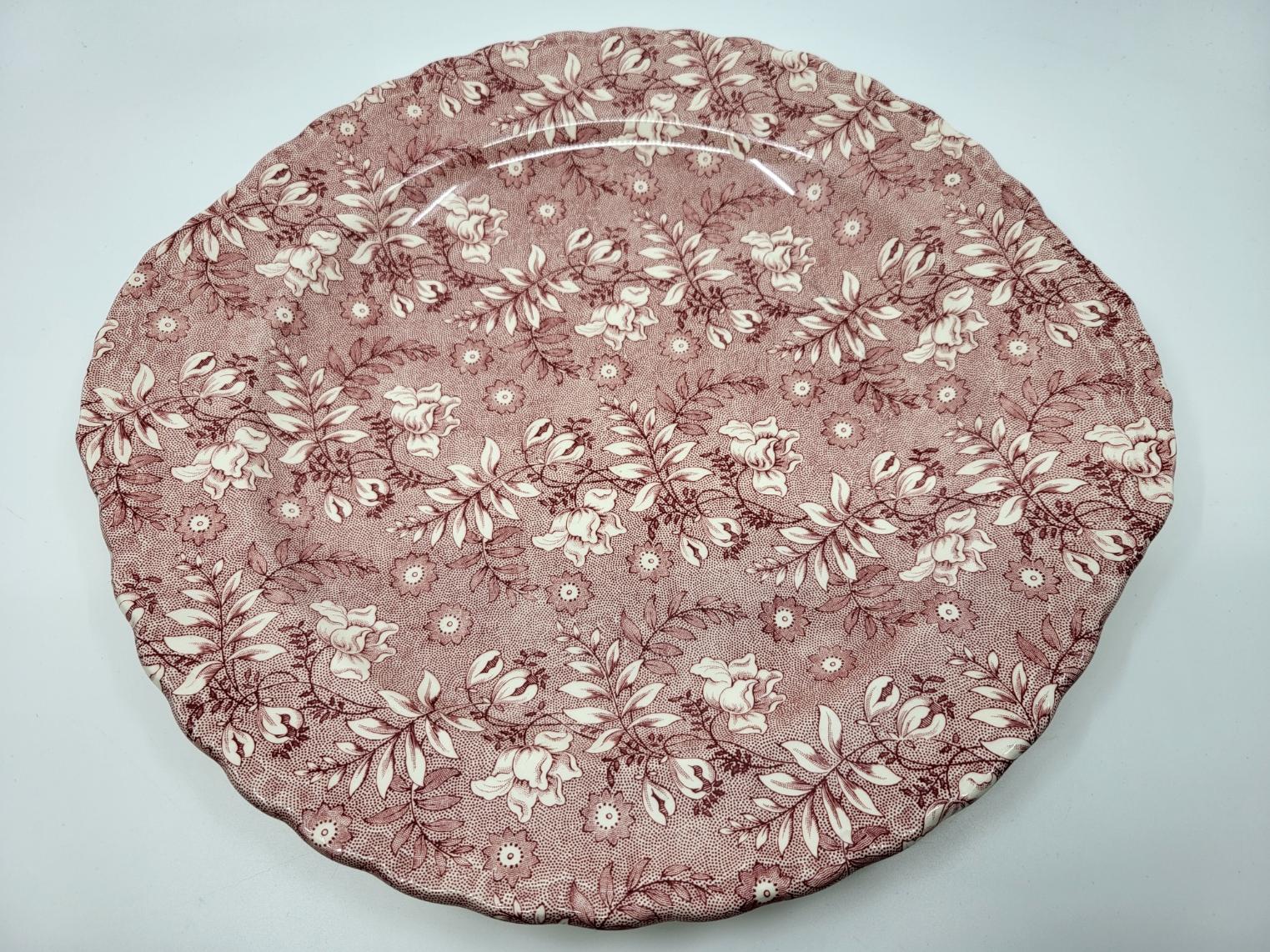 Service assiettes Grindley of Stoke Royal Tudor Velvet en faïence Rose England en vente 1