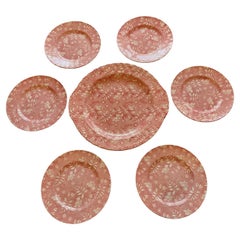 Servicio assiettes Grindley de Stoke Royal Tudor Terciopelo en faïence Rosa Inglaterra