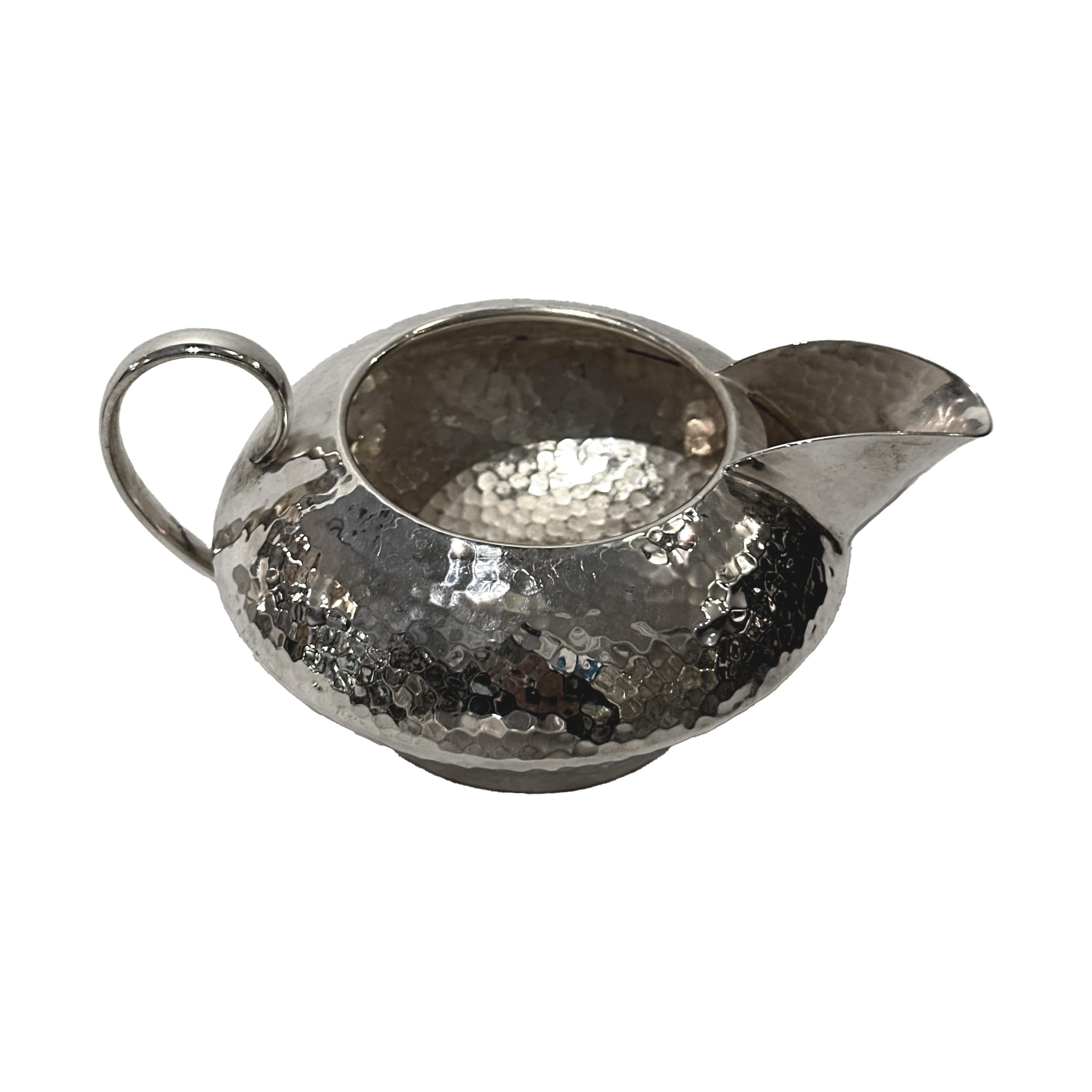 19th Century Service à thé Art Déco métal argenté martelé Sampson Mordan & Co LTD, circa 19th For Sale
