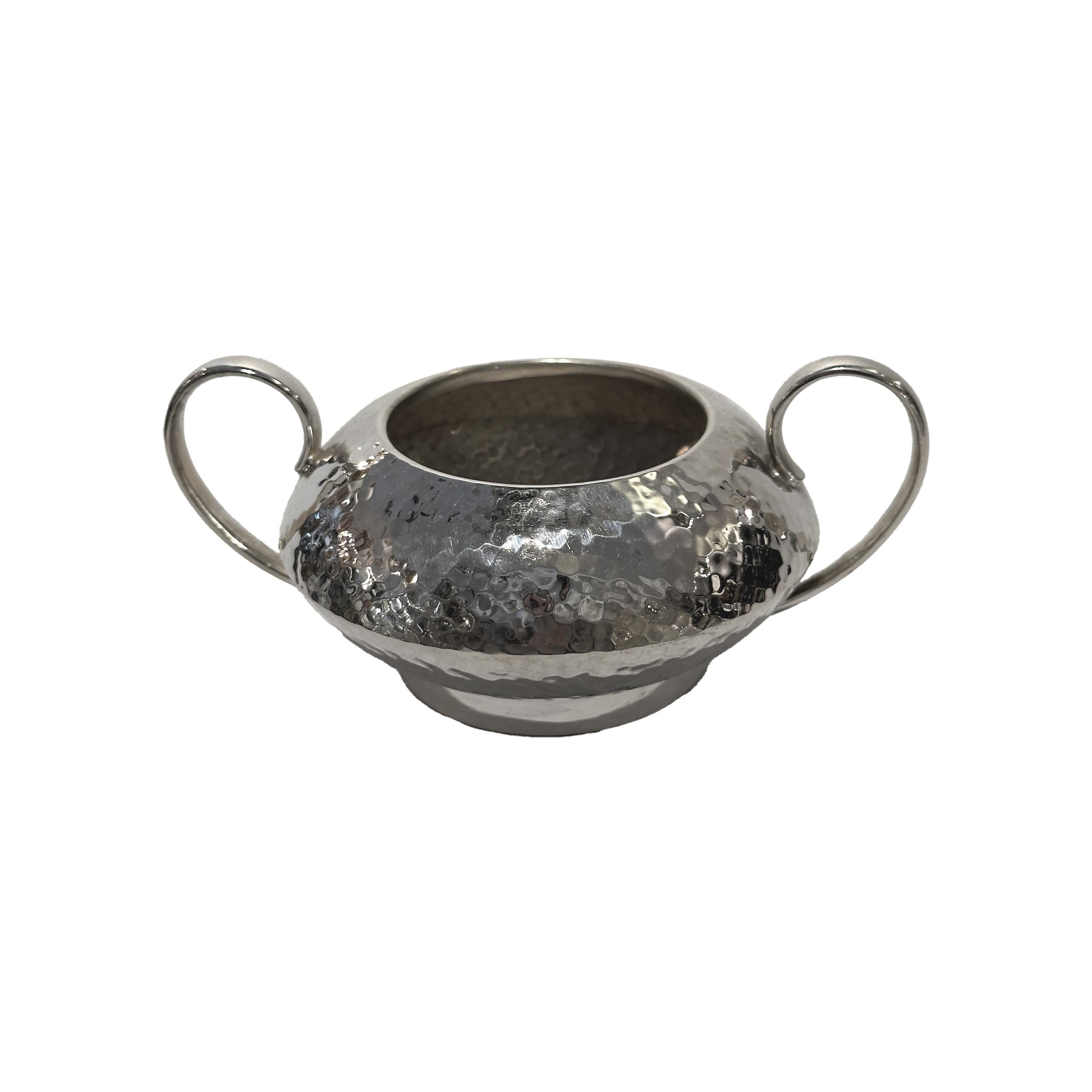 Silver Plate Service à thé Art Déco métal argenté martelé Sampson Mordan & Co LTD, circa 19th For Sale