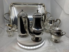 Service À Thé, Café Et Chocolat En Argent Massif Poinçon Minerve Poids 4002 Gr