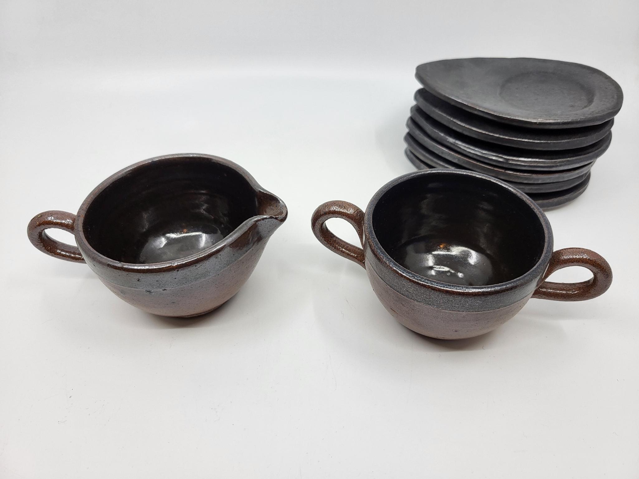Service à thé Vally Wieselthier par Wiener Werkstätte en grès Austria Art déco 3