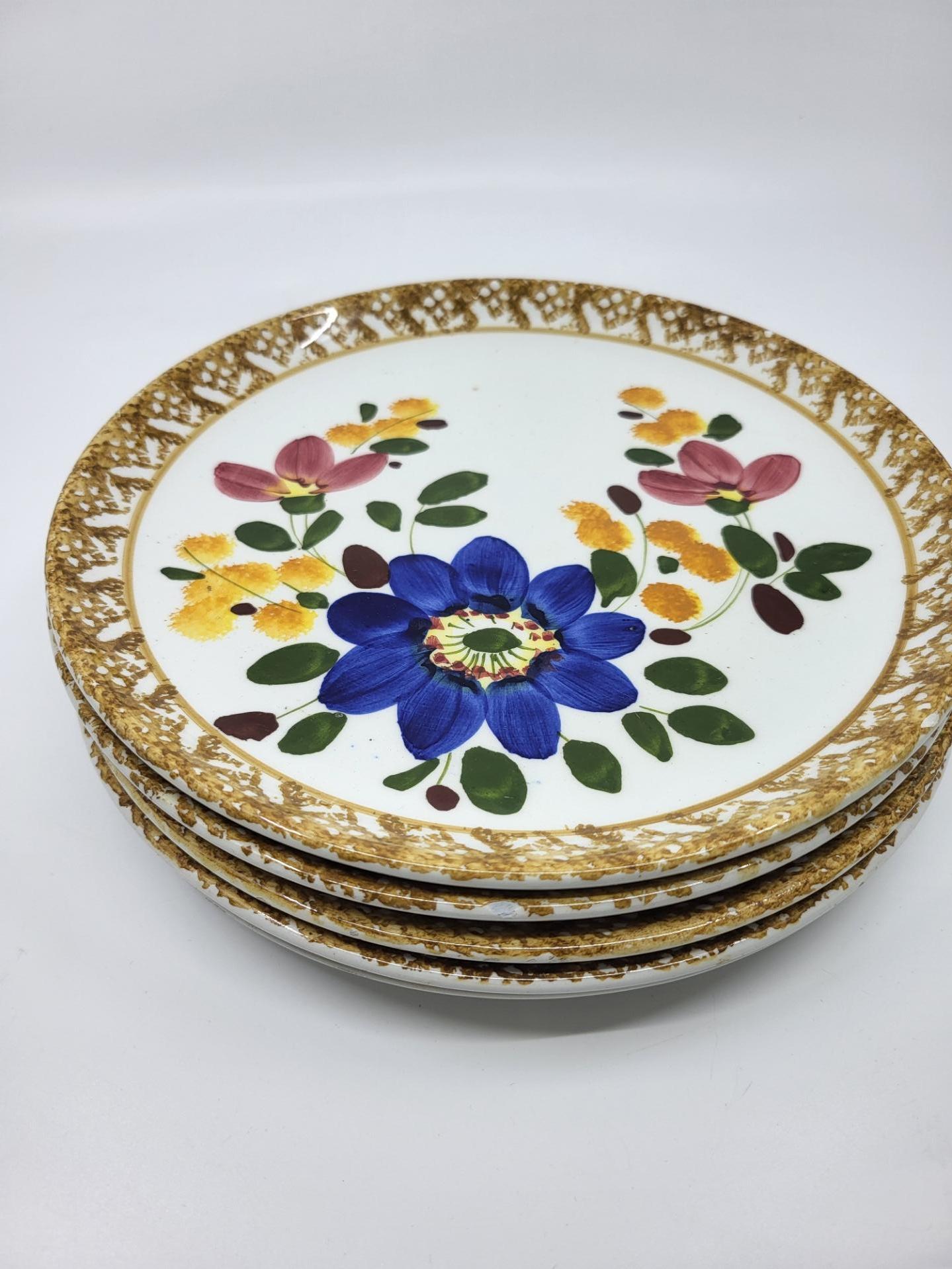 Service assiette et plats signé Made Italy en faïence  1970 By Vintage (lot de 12) Bon état - En vente à London, England