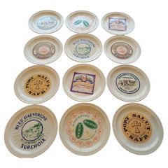 Service assiettes à Fromages Saint Amand en faïence Francaise (set de 12)