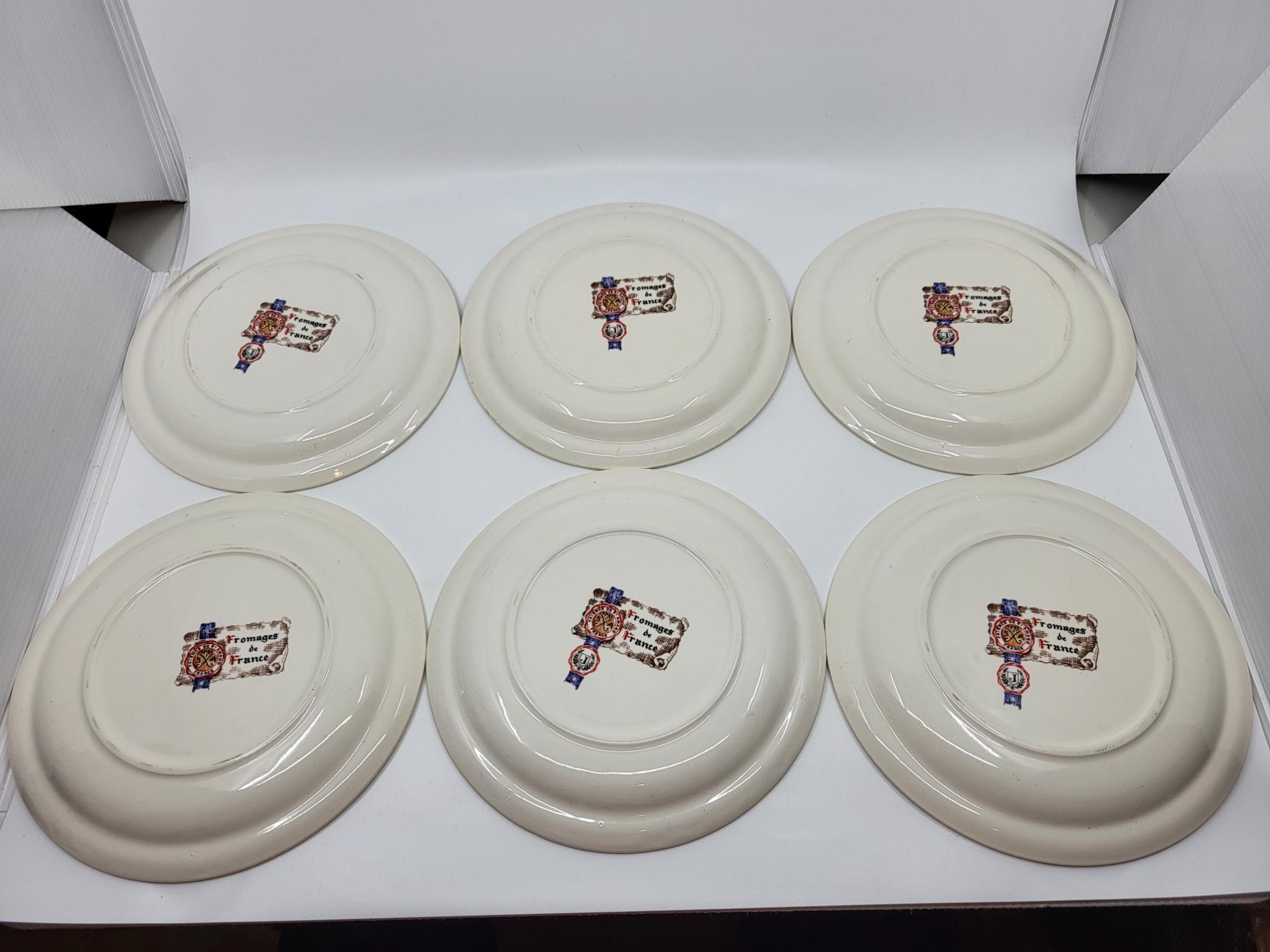 Service assiettes à Fromages Saint Amand en faïence Francaise (set de 6)) 1970 im Angebot 1