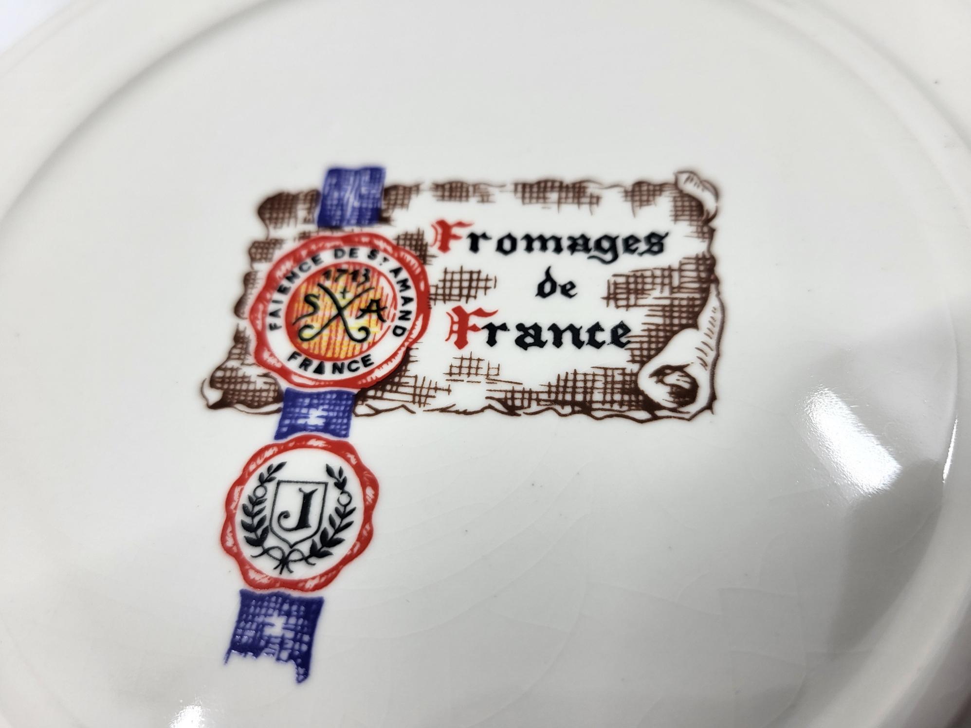 Service assiettes à Fromages Saint Amand en faïence Francaise (set de 6)) 1970 im Angebot 2