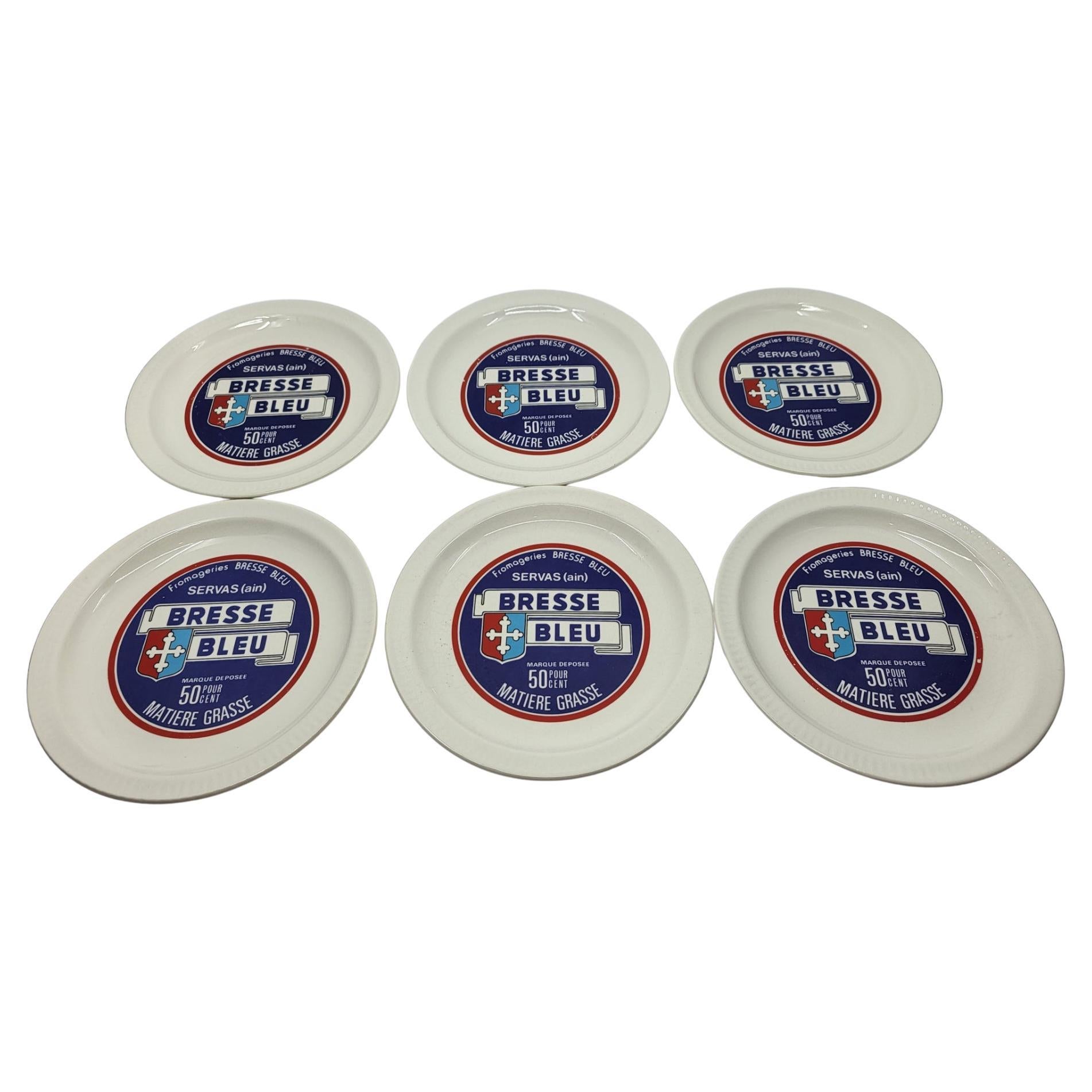Service assiettes à Fromages Saint Amand en faïence Francaise (set de 6)) 1970