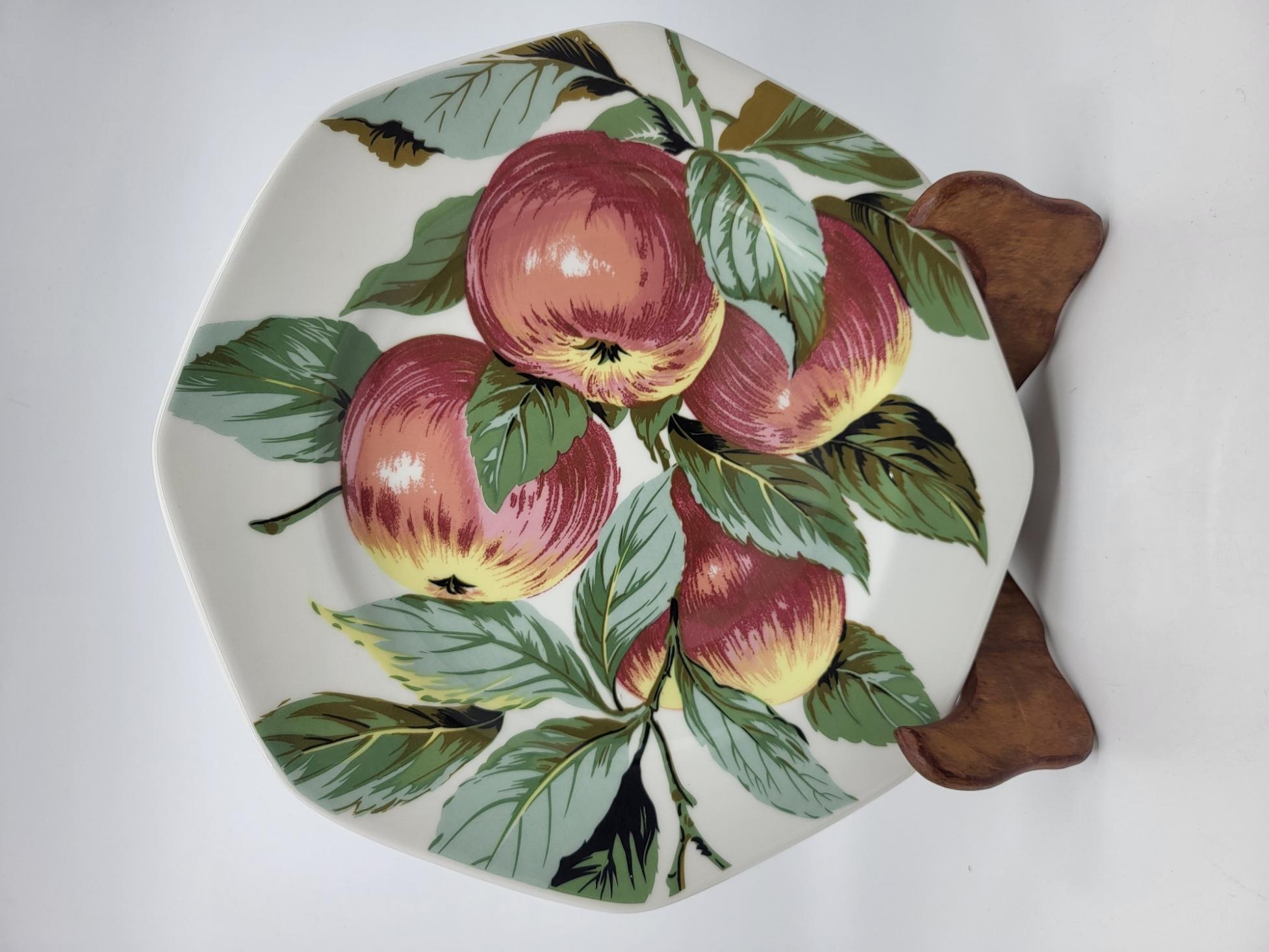 20th Century Service assiettes Pontesa Spain en faïence décor fruit (18 pièces) For Sale