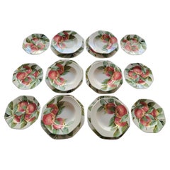 Service assiettes Pontesa Spain en faïence décor fruit (18 pièces)