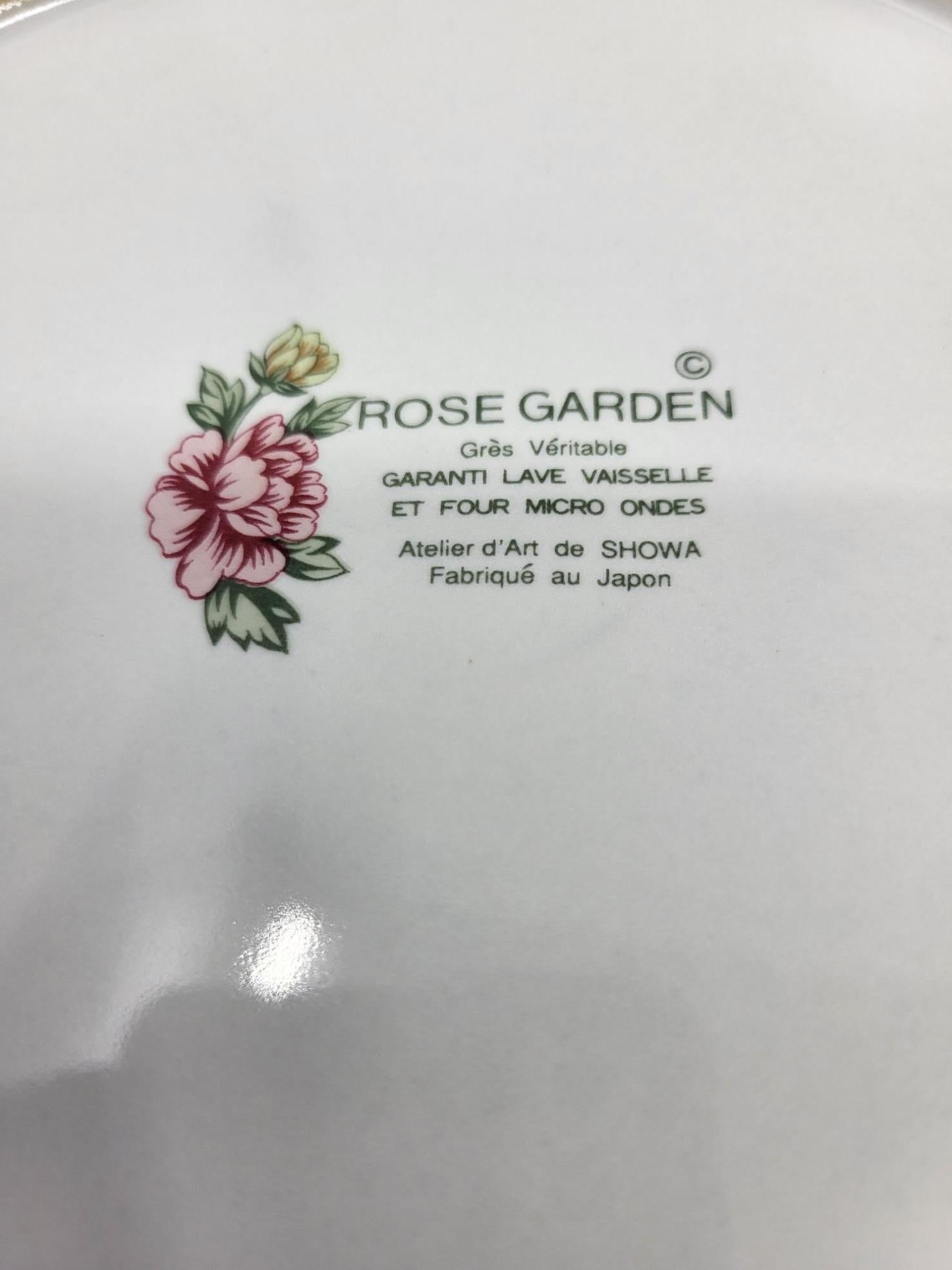 Service Assiettes Rosengarten Atelier d'Art de Showa Japon (Lot de 6) (Japanisch) im Angebot