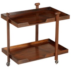 Service Cart for Poggi Rosewood CR-20 Design Vintage, Italy, 1960s