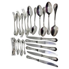 Juego de Platería Christofle Marly, 24 Piezas, Estilo Luis XV, Francia