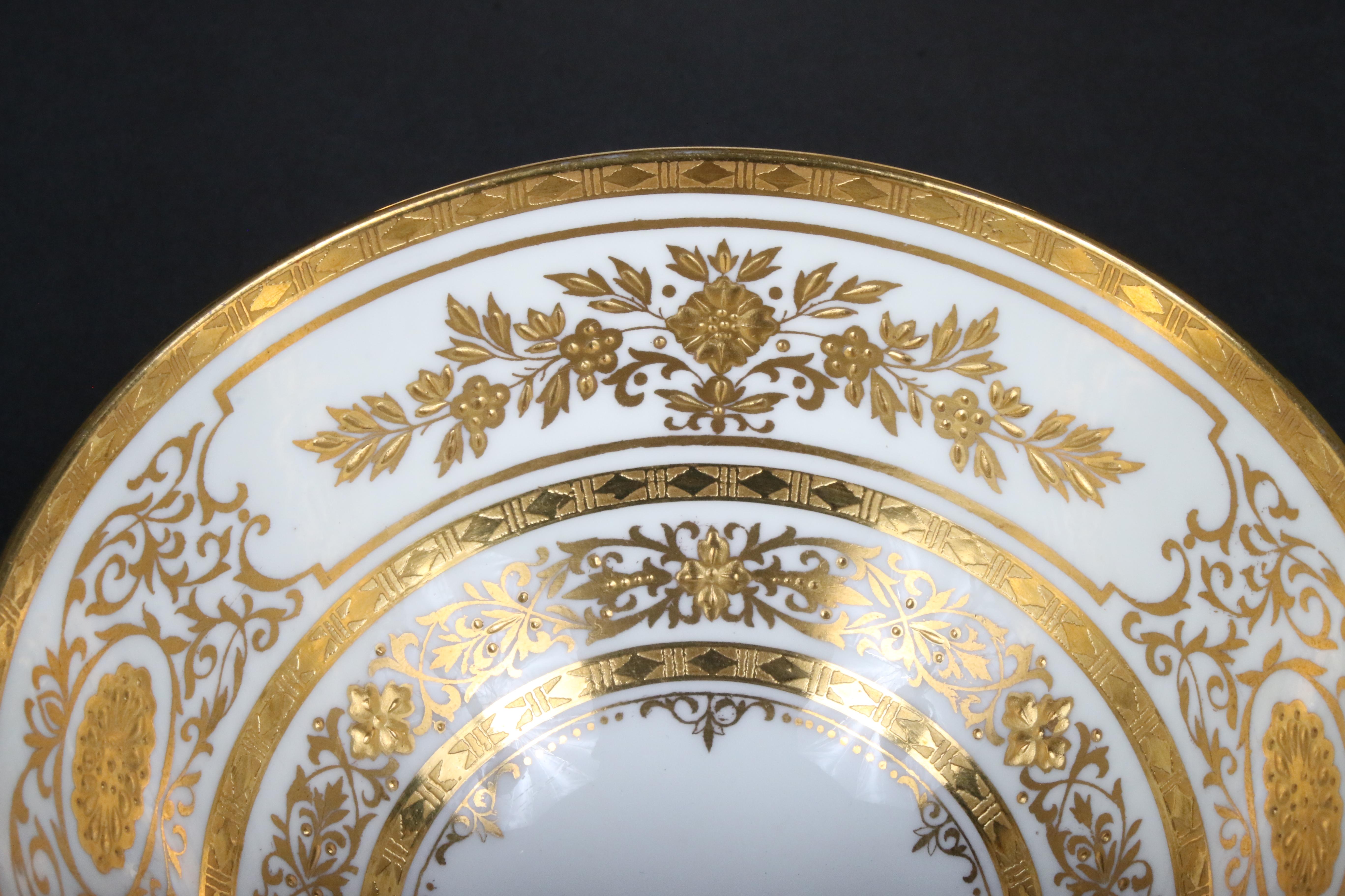 Mid-20th Century Service for 12 of Minton for Tiffany Ivory Gilded Plates For Sale