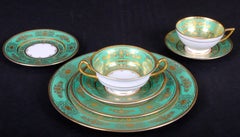 Service for 18 of Minton for Tiffany, Green and Gold