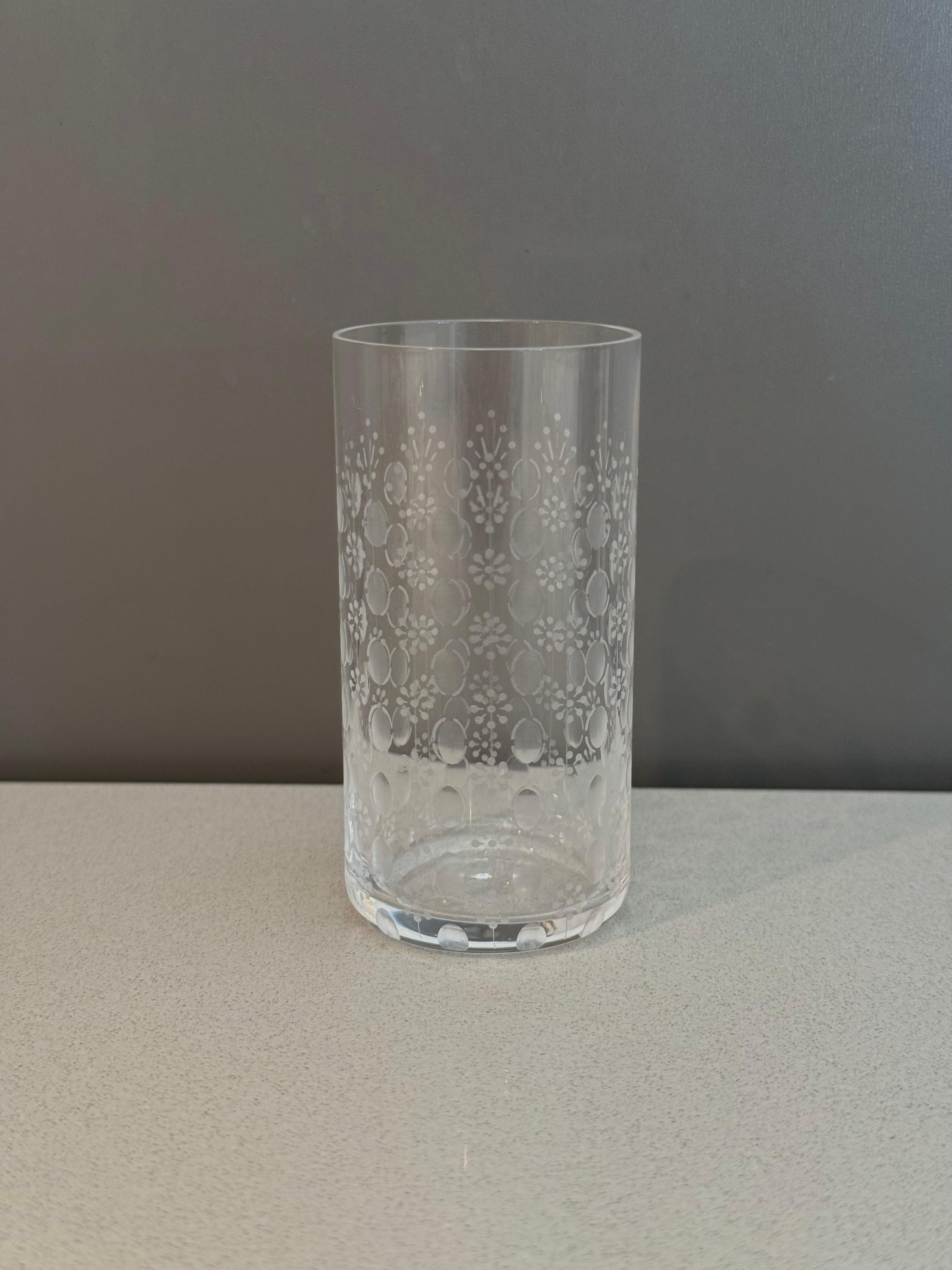 Rare 1970’s German Rosenthal crystal stemware service for six by renowned Danish artist Bijorn Wiinblad. 

Part of Rosenthals “ Romance” Studio Line. 
There are 6 pieces in each set, a total of  36 pieces. 
