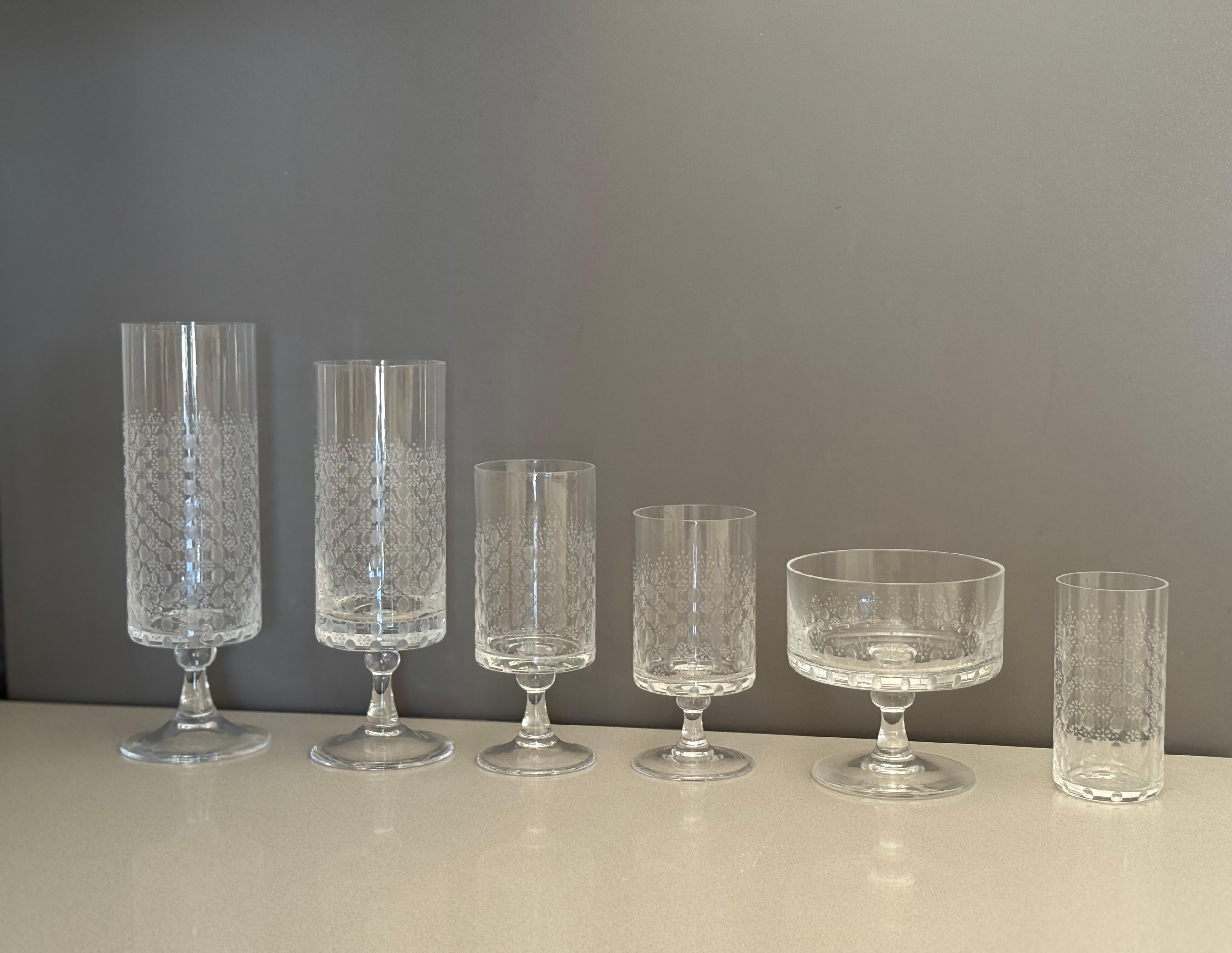 Service for Six Rosenthal “Romance” Crystal Stemware  by Bijorn Wiinblad im Angebot 1