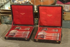 Service for Twelve Custom Sterling Flatware by Parisian Jeweler Fontana Freres