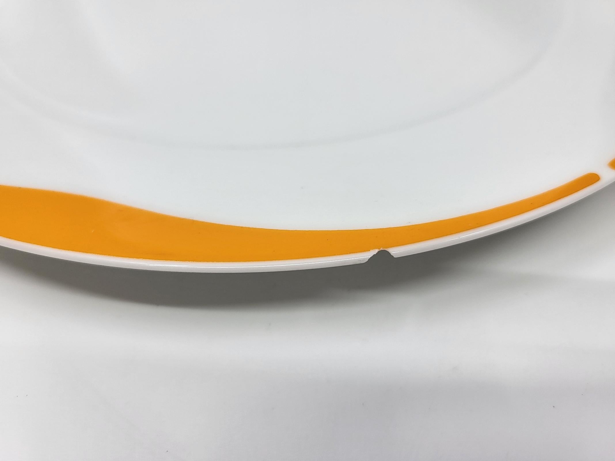 Servicio H&C Heinrich Alemania en porcelana blanca y naranja Alemania 1970 (73p) en venta 3