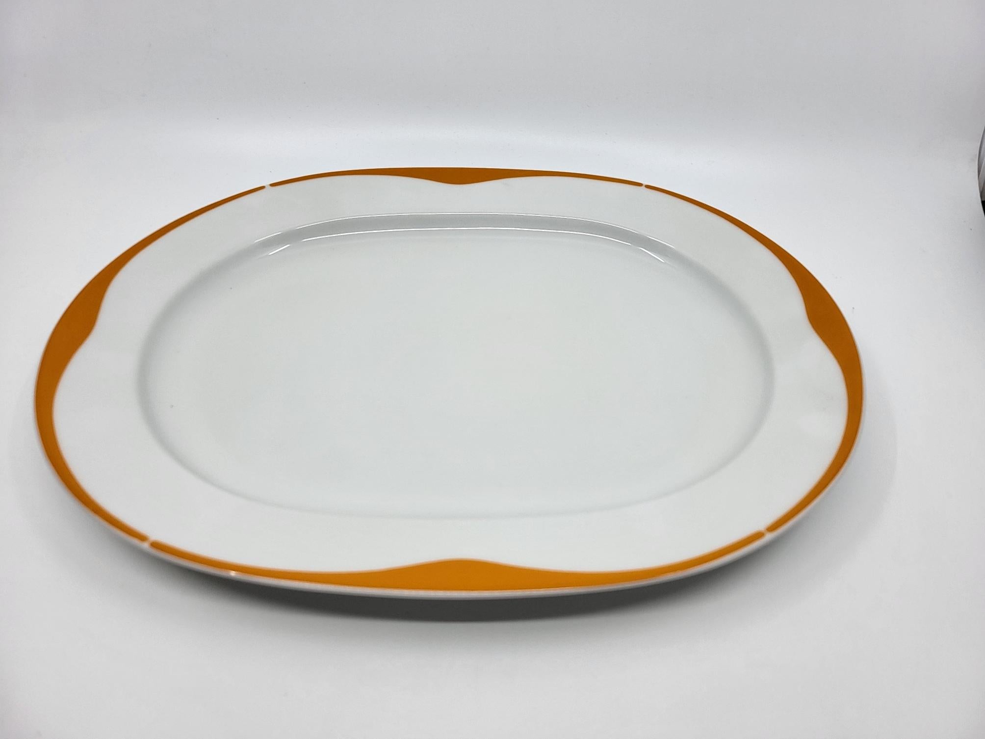 Servicio H&C Heinrich Alemania en porcelana blanca y naranja Alemania 1970 (73p) en venta 4