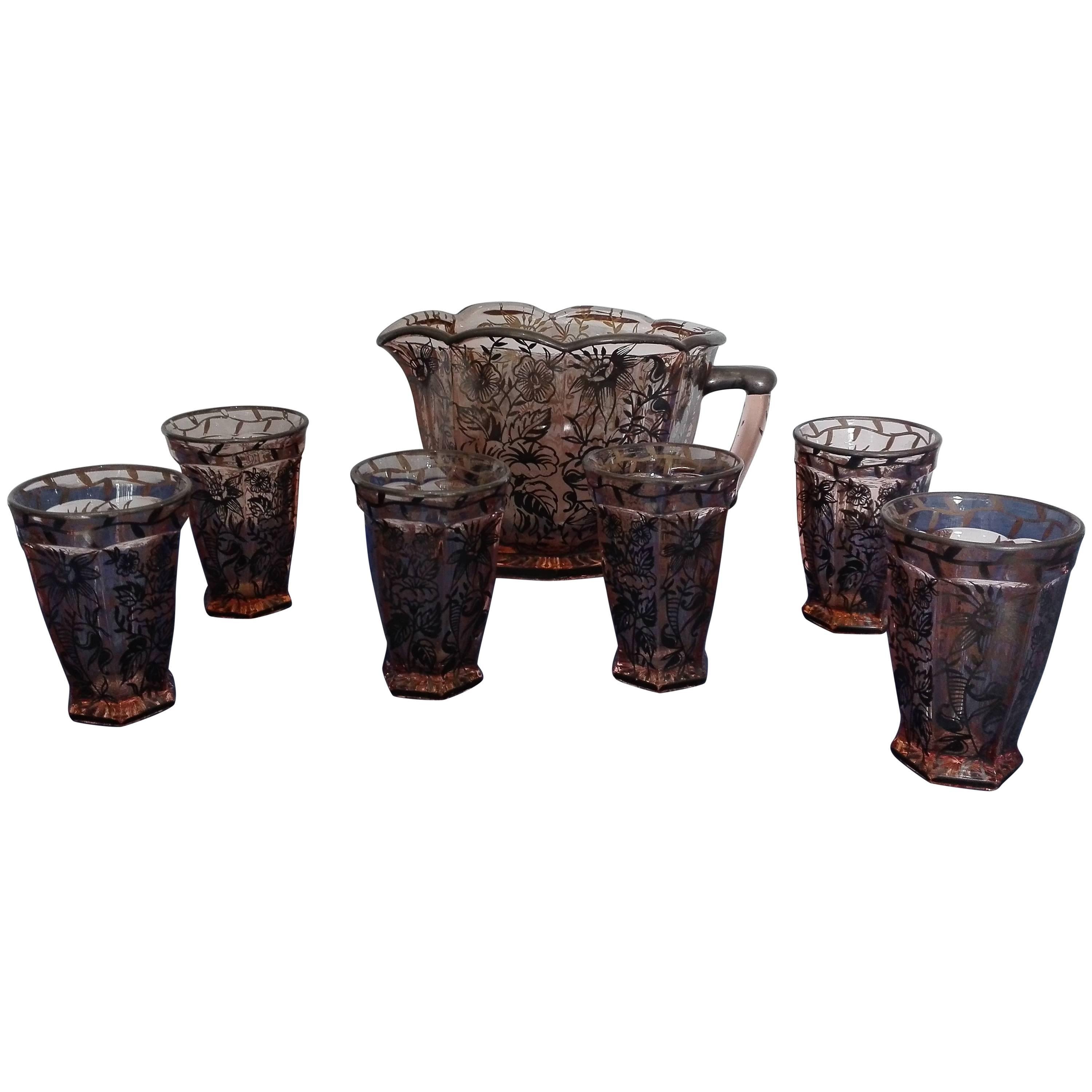 Service of Glasses of Water Italy 1940s