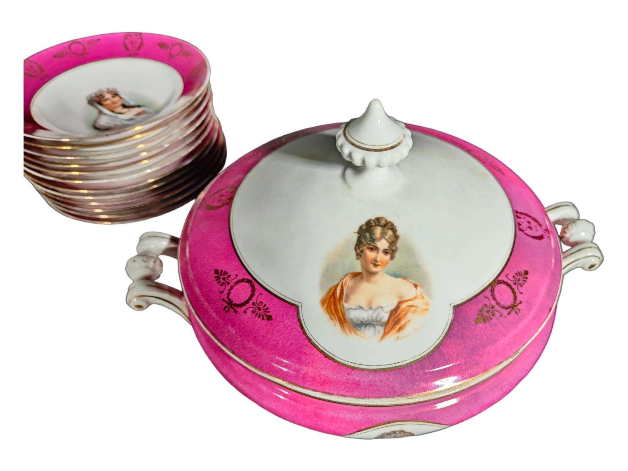 Service, Porcelain Tableware with Napoleon Pirkenhammer, 1880 For Sale 2