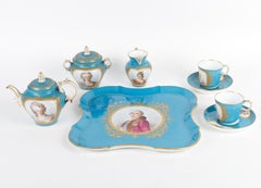Service "Tête à Tête" in 19th Century Sèvres Porcelain, Napoleon III Period.