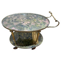 Servierwagen im Stil Ludwigs XVI. – Messing und Platten aus Kunstmarmor – 1950er Jahre