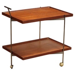 Service Trolley Mahogany Veneer Italy 1960s