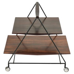 Serving Bar Cart in Wood and Metal by Ico Parisi for MIM Roma, Italy, 1960s