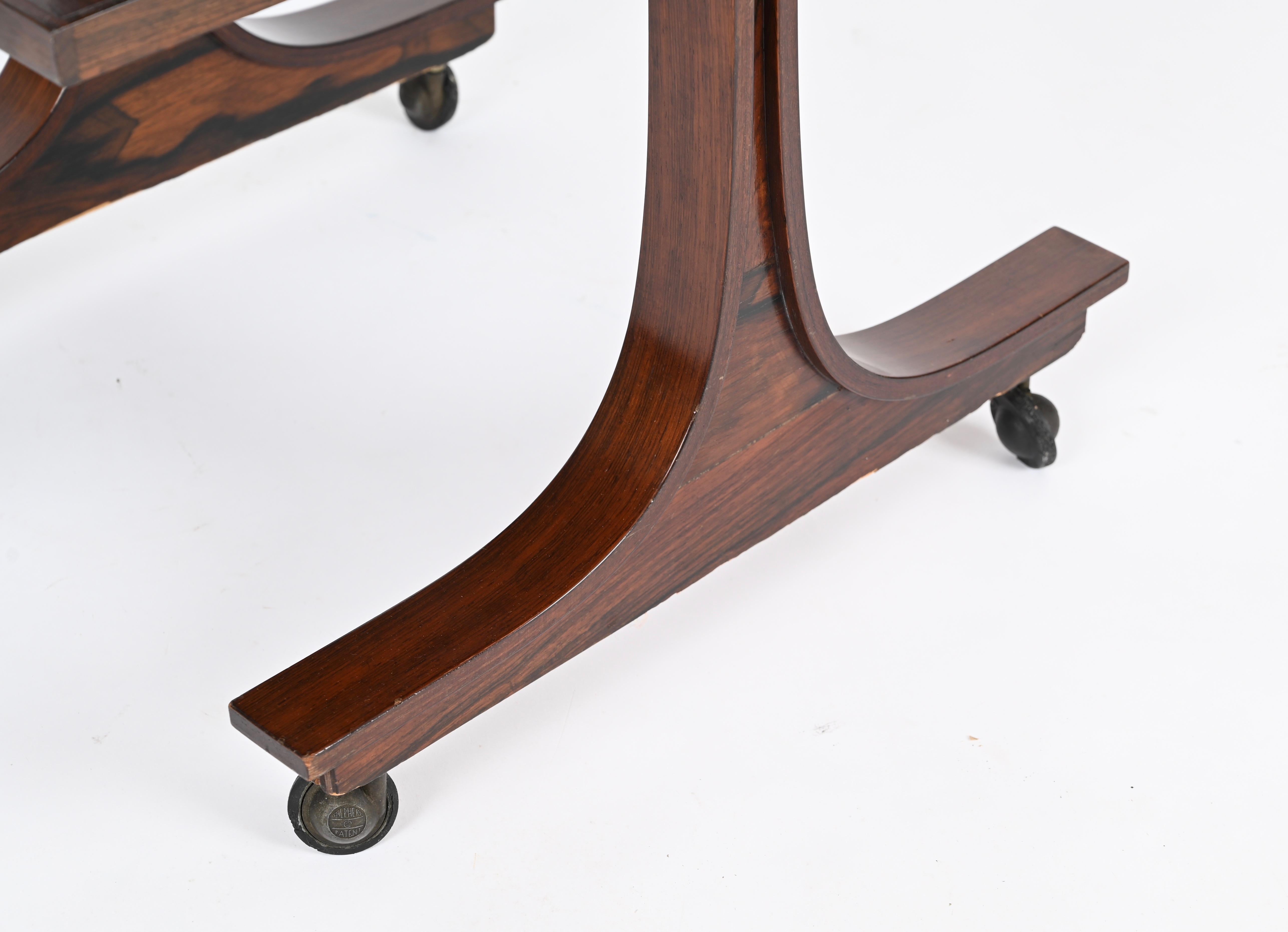 Gianfranco Frattini Chariot de bar avec tiroir pour Bernini, Italie, années 1950 en vente 6