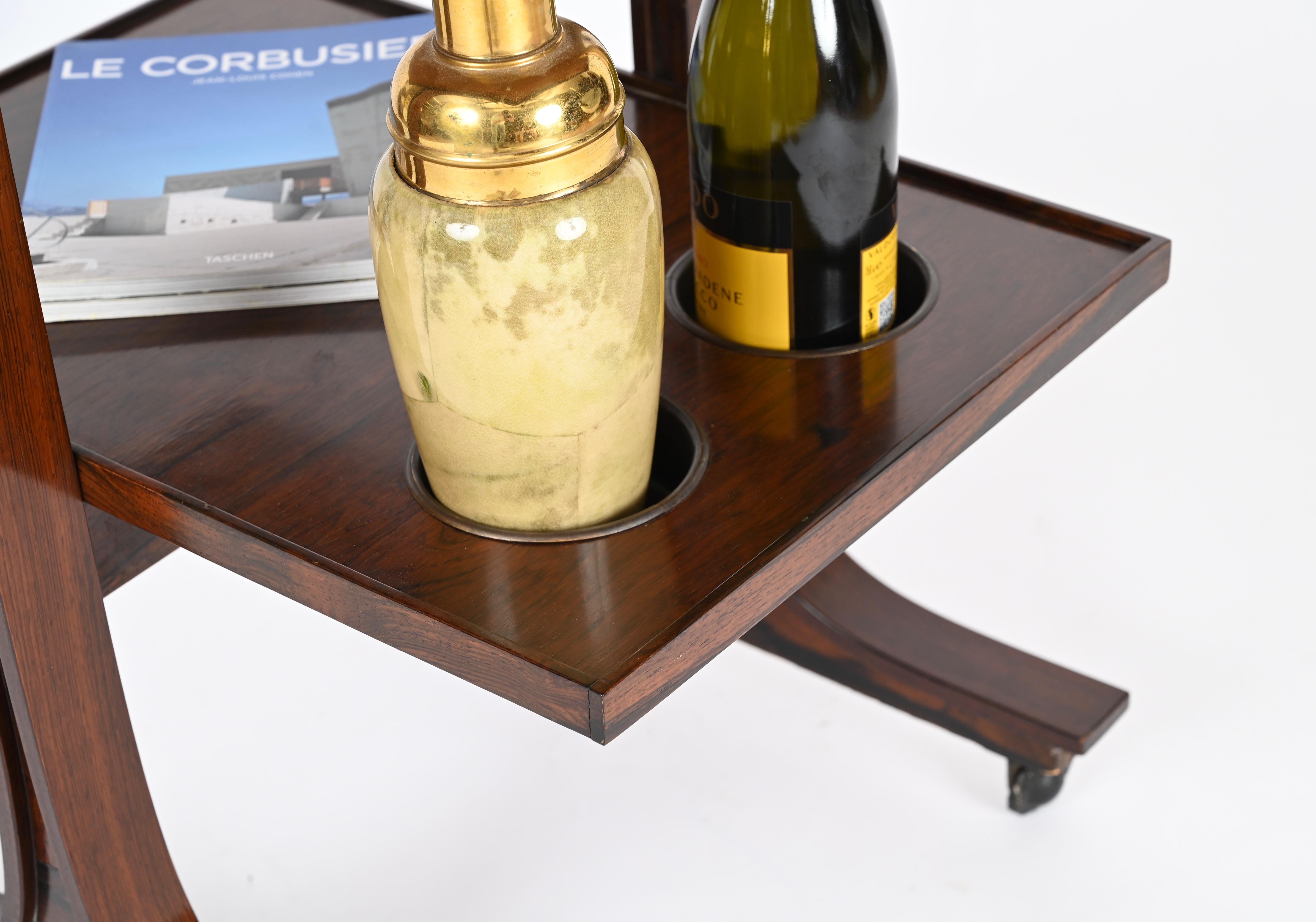 Gianfranco Frattini Chariot de bar avec tiroir pour Bernini, Italie, années 1950 en vente 7