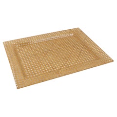 Serving Bar Tray Lucite and Rattan, Wicker, circa 1970