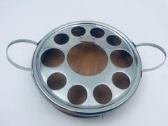 Serving Carrying Storage Wood and Rope Round Tray