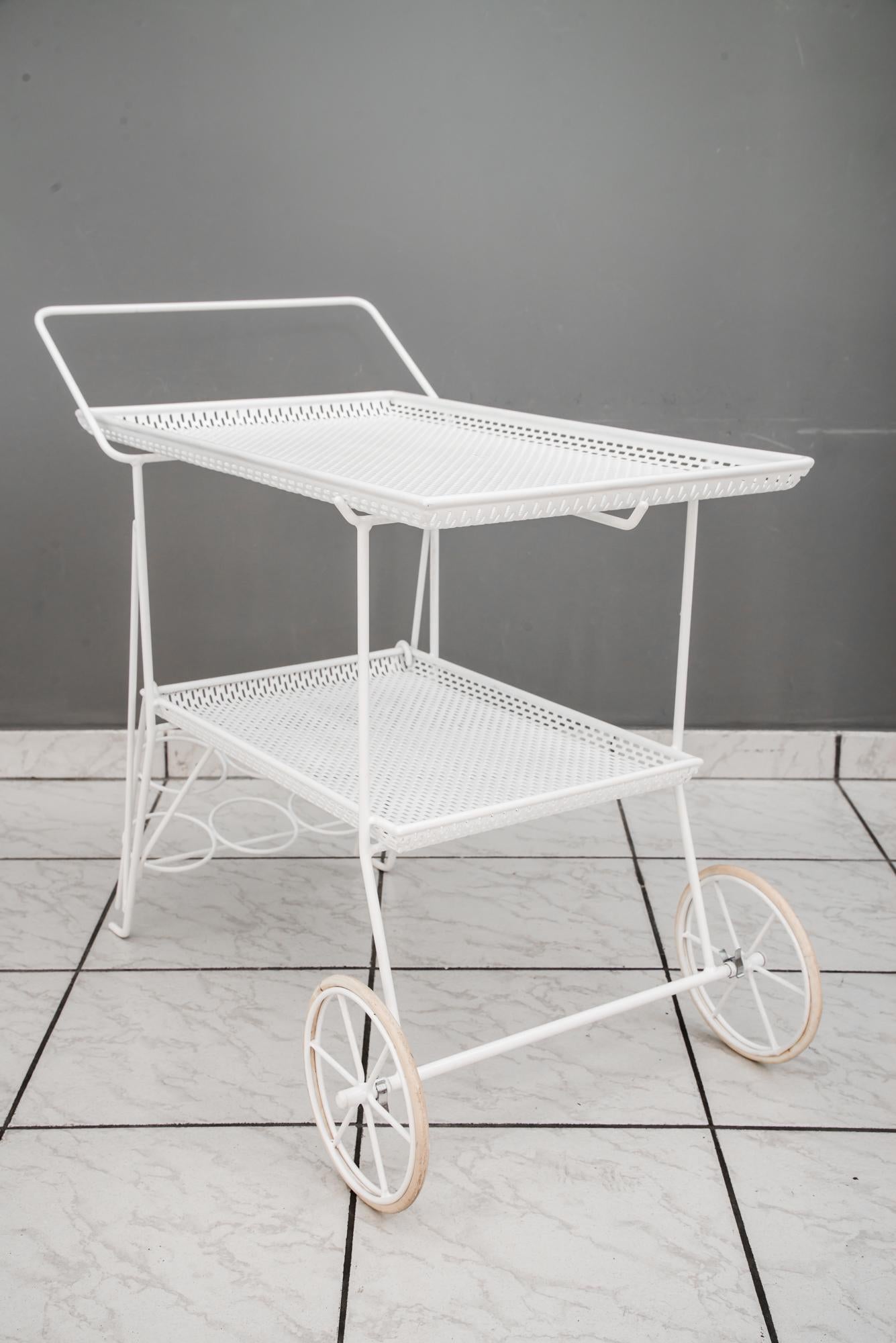 Serving Cart with 3 Bottle Holders Vienna Around 1950s For Sale 9