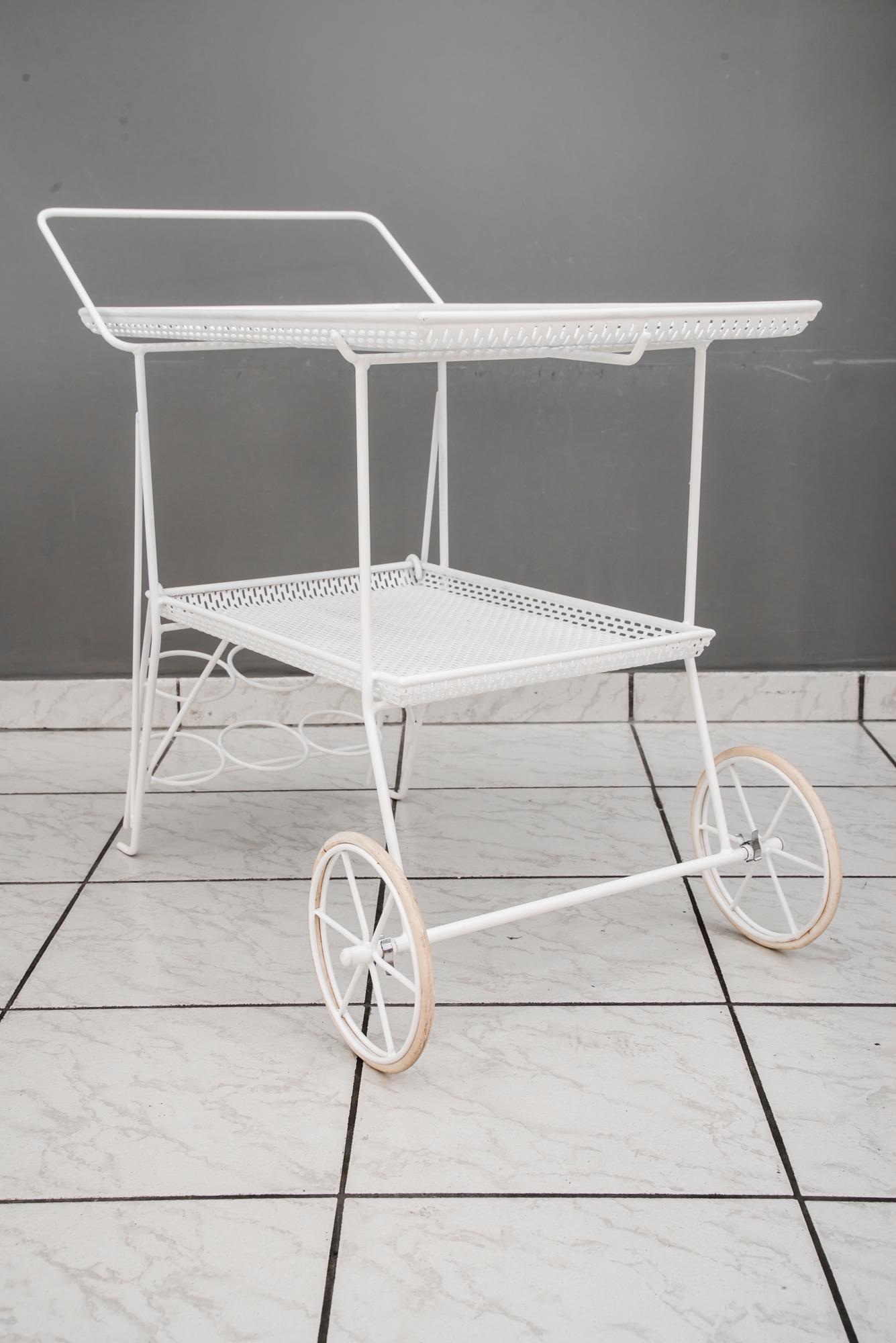 Serving Cart with 3 Bottle Holders Vienna Around 1950s For Sale 10