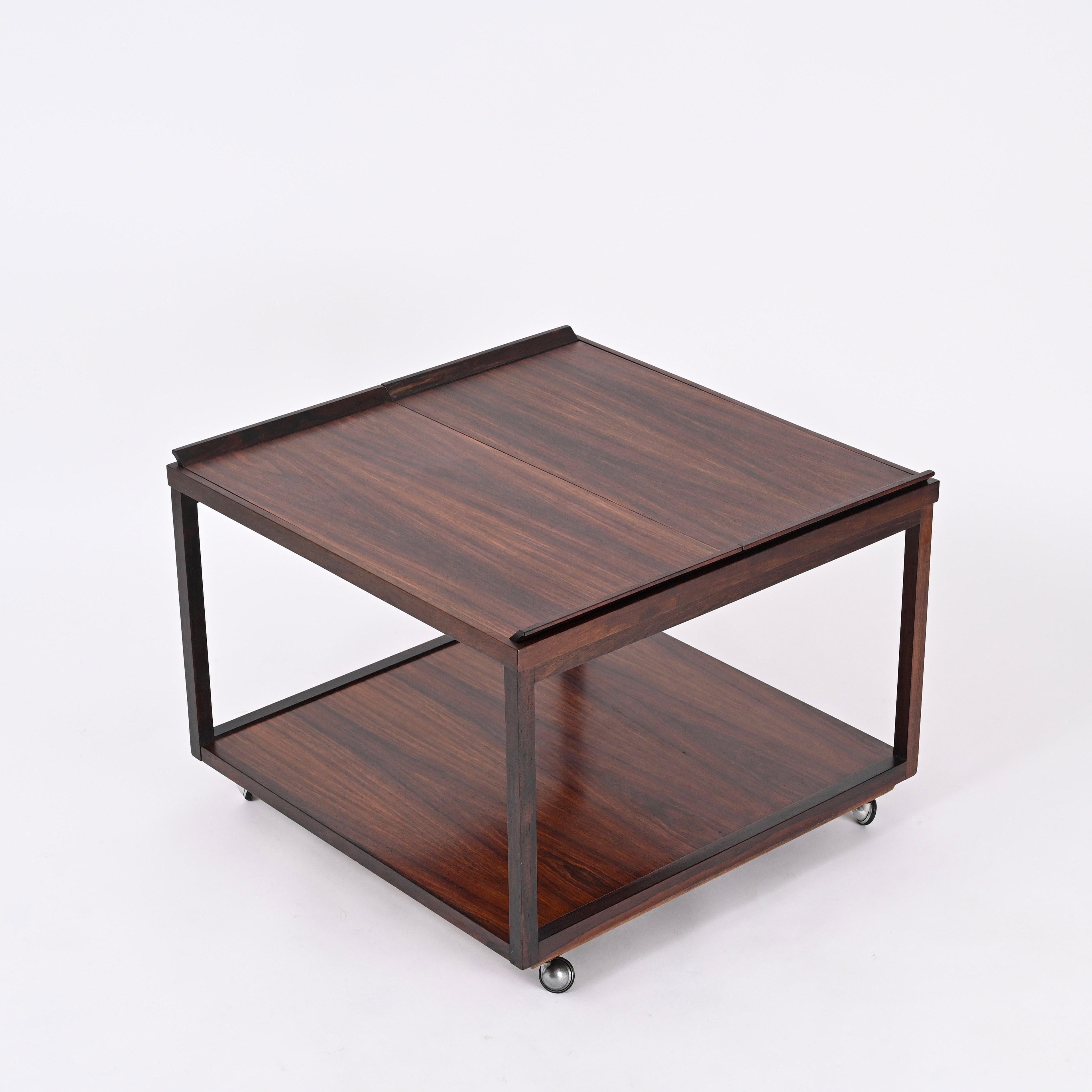 Serving Coffee Table Bar Cart with Removable Trays, Cassina, Italy 1960s For Sale 7