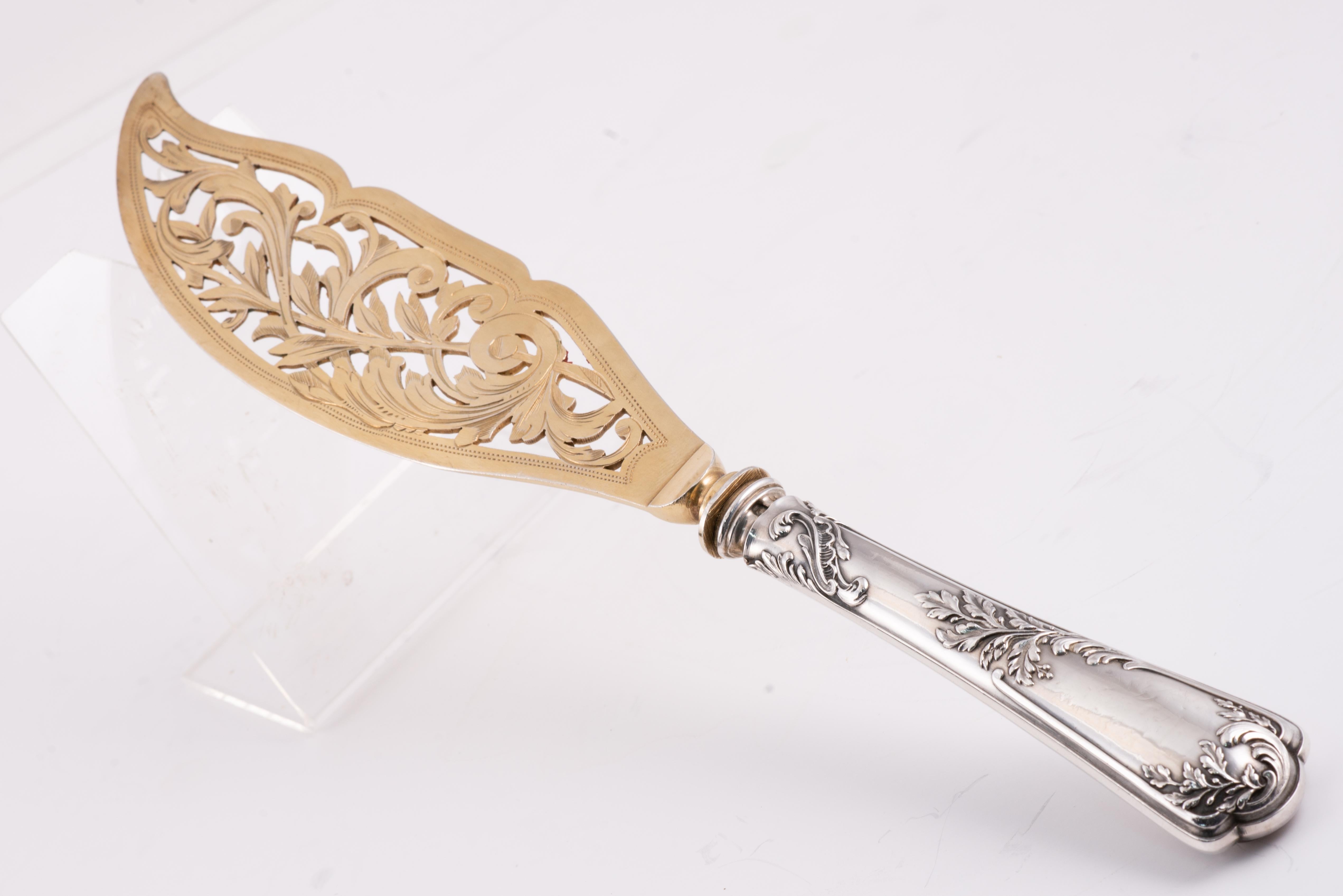 Servierbesteck in einem Etui. A. Silver, etc. Puiforcat, Frankreich, um 1900. im Angebot 4