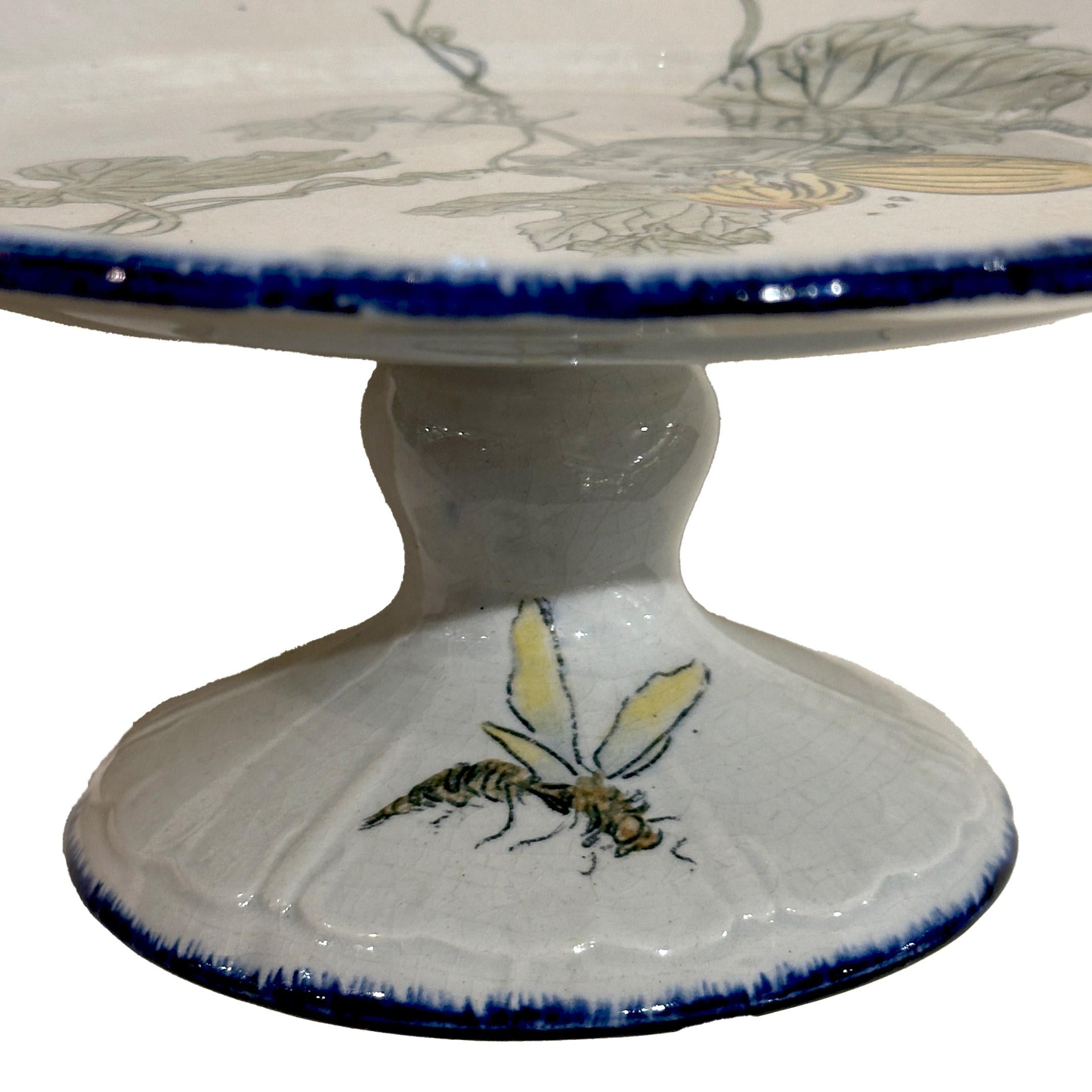 Français Plat de service Choisy-le-Roi pour L'Escalier de Cristal, 19e « Grands Oiseaux » en vente