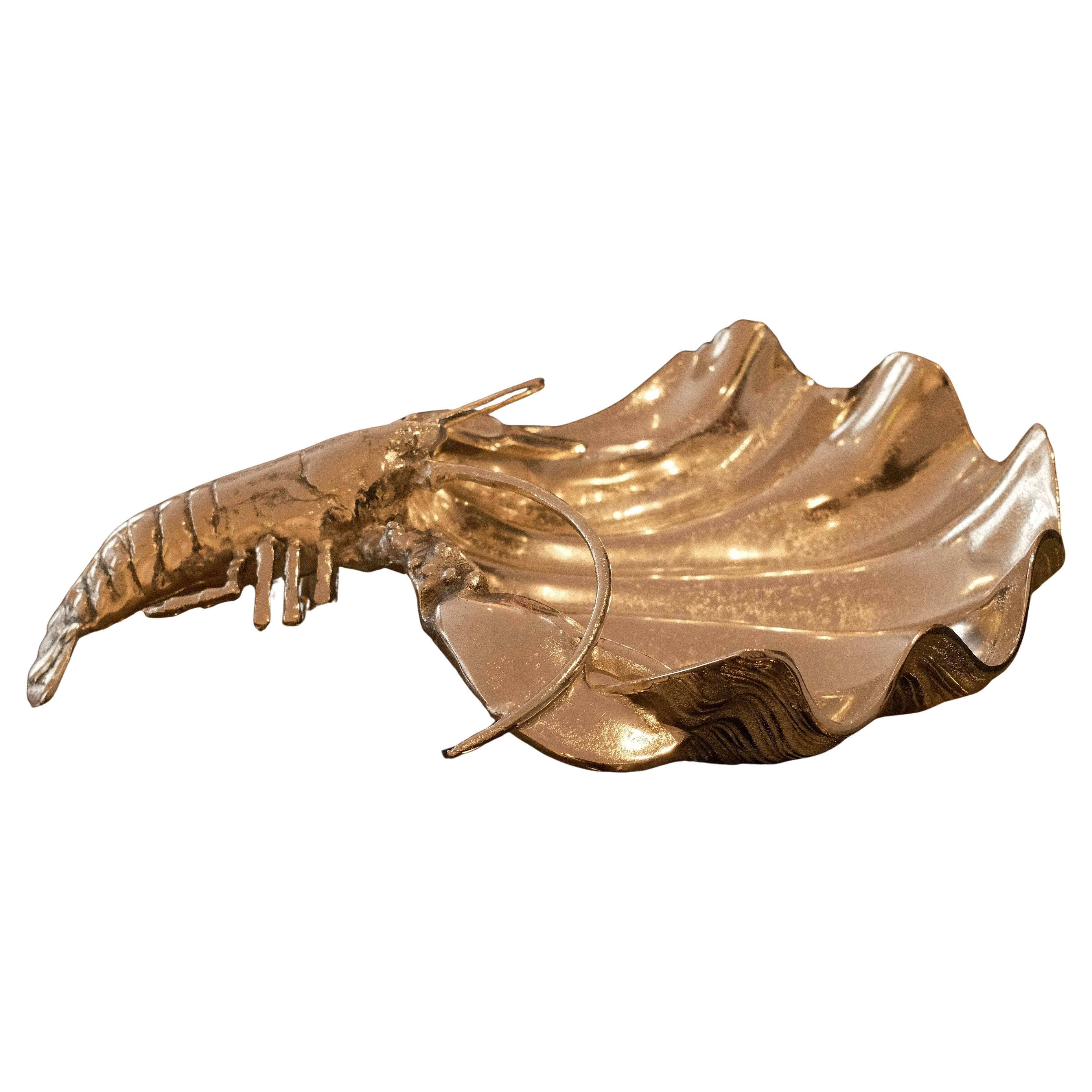 Servierplatte  in Form einer Schale und eines Hummers im Angebot