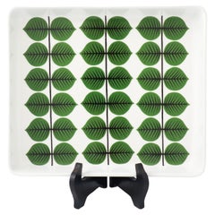 Used Serving Dish, Stig Lindberg, Gustavsberg, Sweden, Berså / Bersa Green Leafs