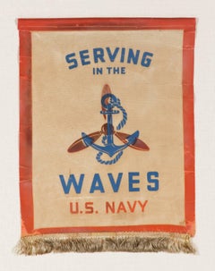 Serving in the Waves, an Extremely Rare WWII Service Banner