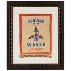 Serving in the Waves, an Extremely Rare WWII Service Banner