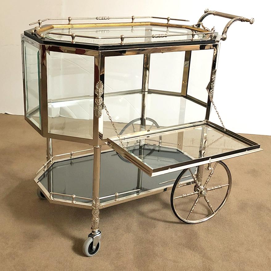 Molded Serving or Bar Cart with Tray Top