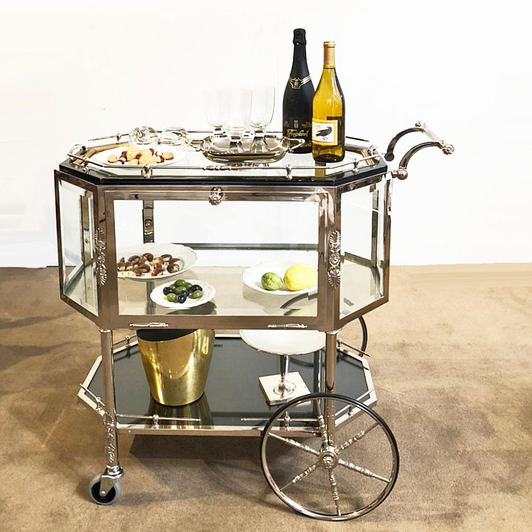 Mid-20th Century Serving or Bar Cart with Tray Top