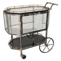 Vintage Serving or Bar Cart with Tray Top
