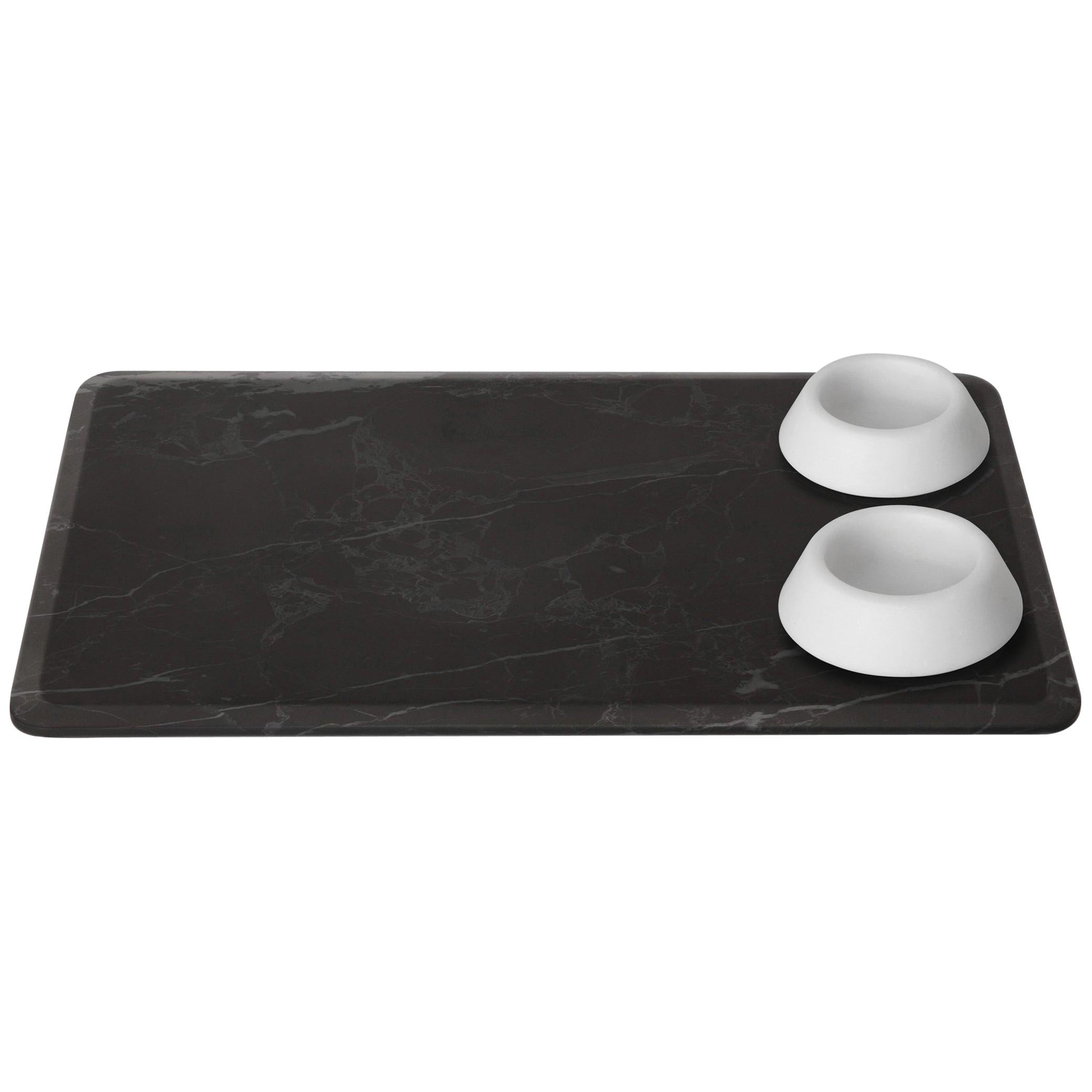New Modern Serving Platter with Bowls in Marble creator Ivan Colominas For Sale