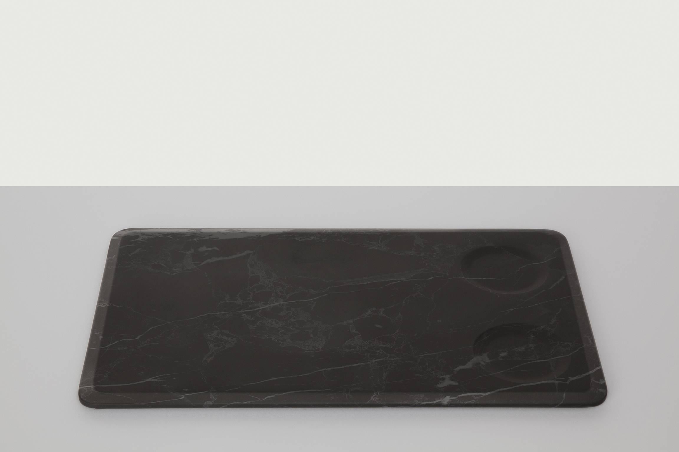 Italian New Modern Serving Platter with Bowls in Marble creator Ivan Colominas For Sale